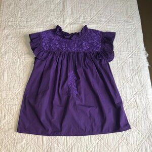 Spirit Dress Purple Embroidered Blouse, Size XL